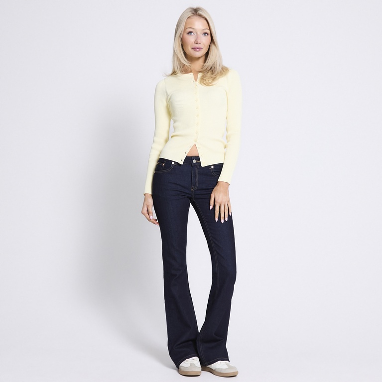Rib-knit cardigan "Violet" Light Yellow